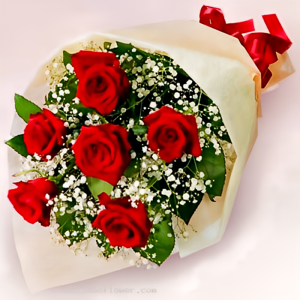 6 Red Rose Bunch — Flower Delivery Qatar | Better Half Flowers