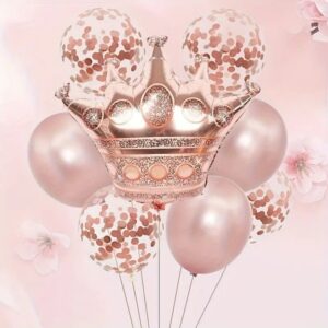 8 Rose Gold Crown Foil Balloon — Balloons Delivery Qatar | Better Half Flowers Doha