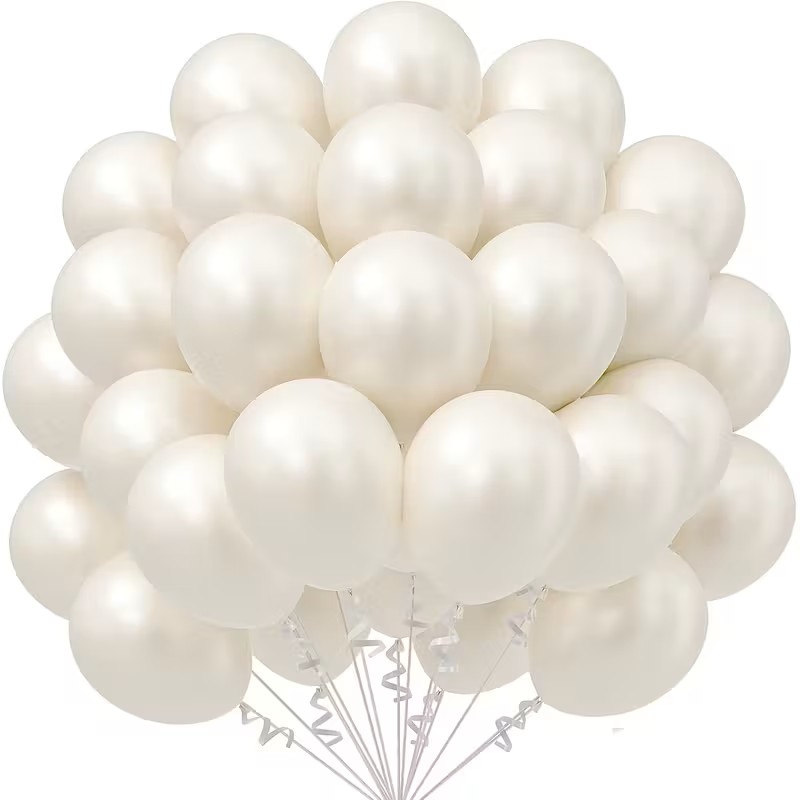10pcs pearl white helium balloon — Flower Delivery Qatar | Better Half Flowers