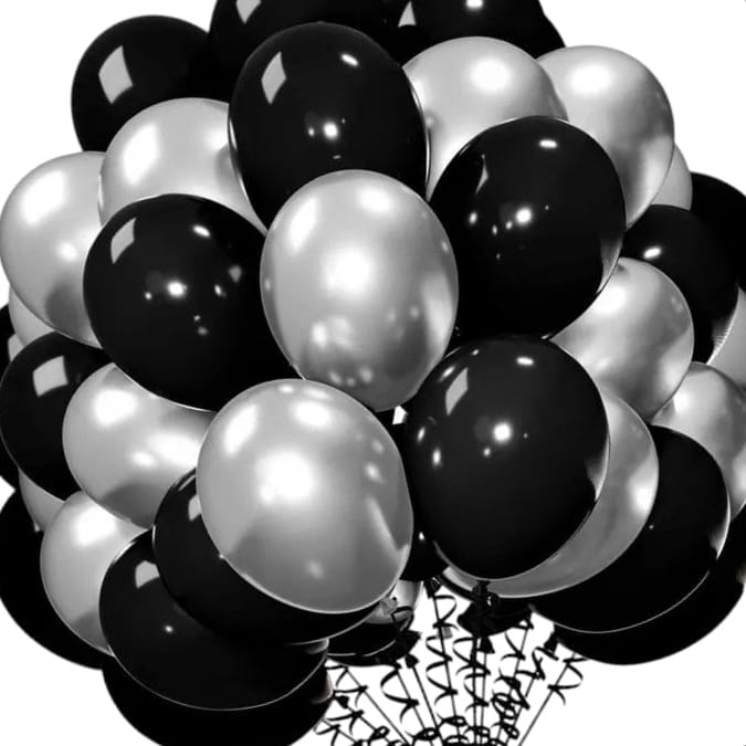 10pcs black and grey helium balloon — Flower Delivery Qatar | Better Half Flowers