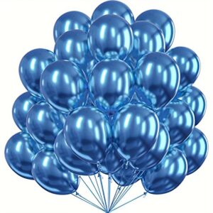 10 pc Blue Chrome Latex Balloons — Balloons Delivery Qatar | Better Half Flowers Doha