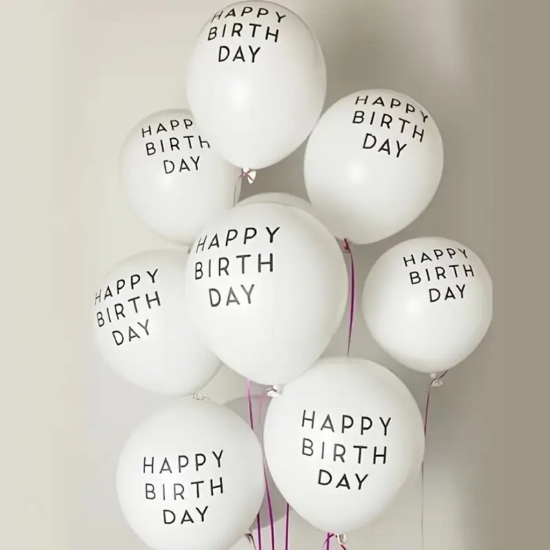 10pcs White Birthday Latex Balloons — Flower Delivery Qatar | Better Half Flowers